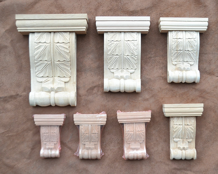 东阳木雕欧式风格实木牛角梁托柱头角花实木装修木质工艺品