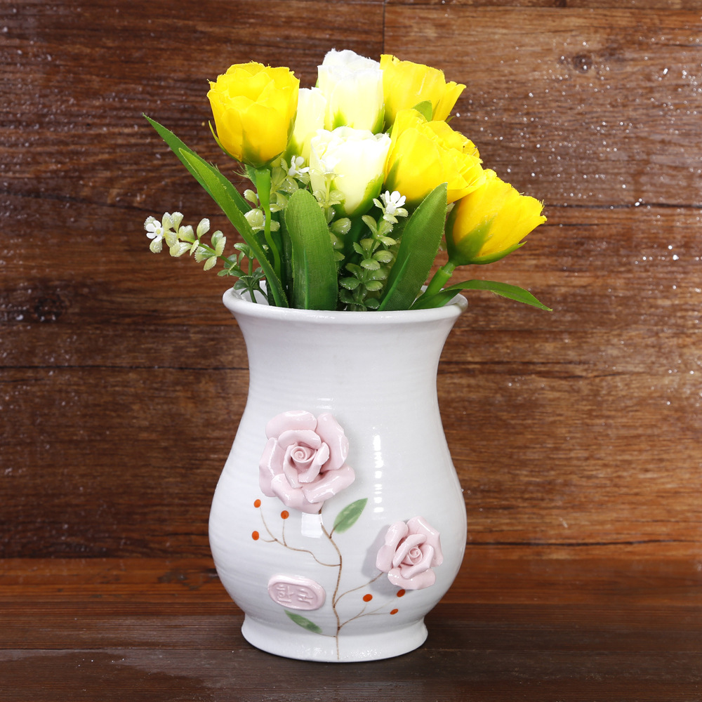 纯手工陶瓷花插 多肉花盆 家居办公陶瓷插花器 工艺品摆件 8217