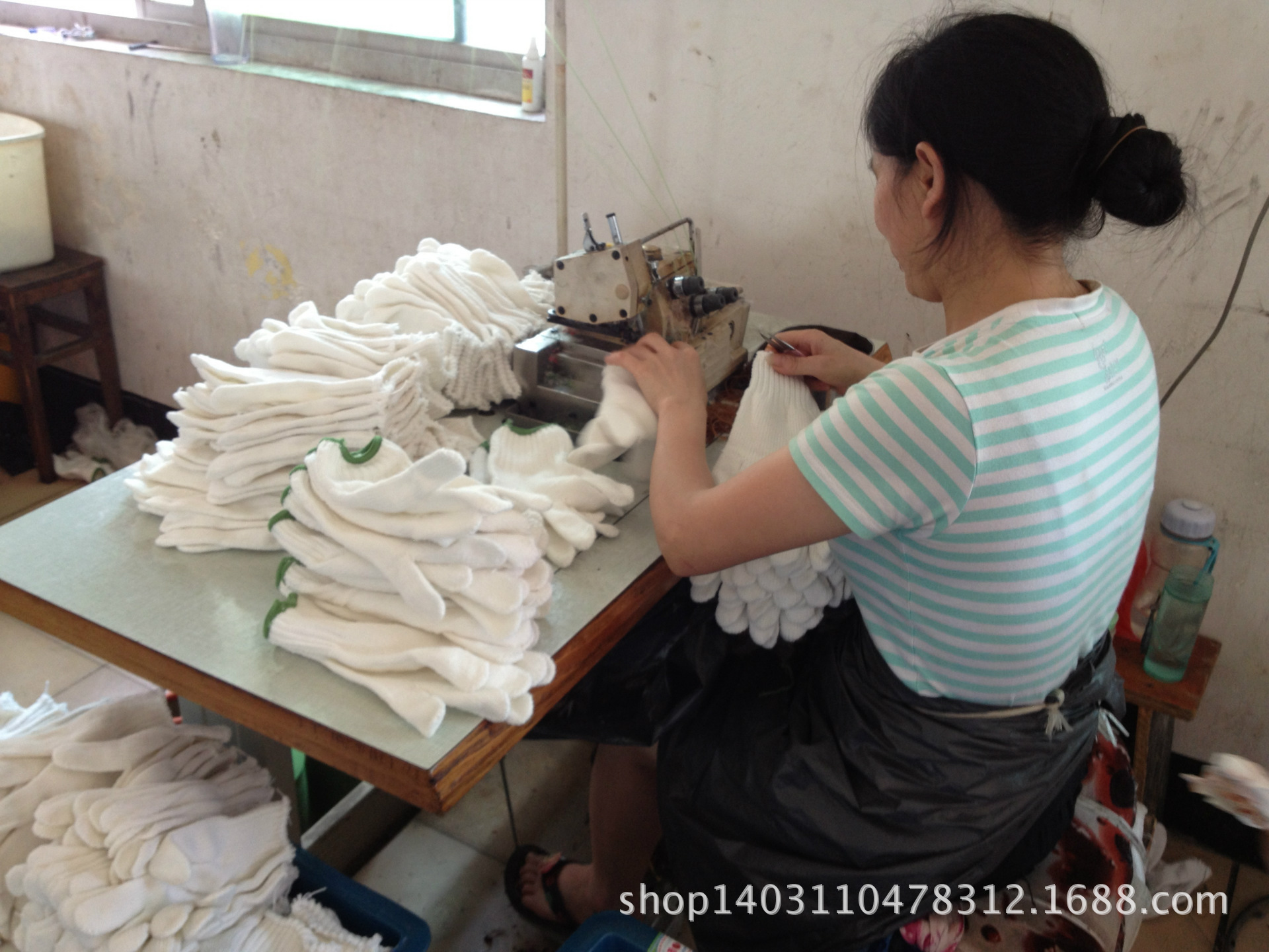 现货供应棉纱劳保手套来料加工 针织防护棉纱手套加工链接非实物