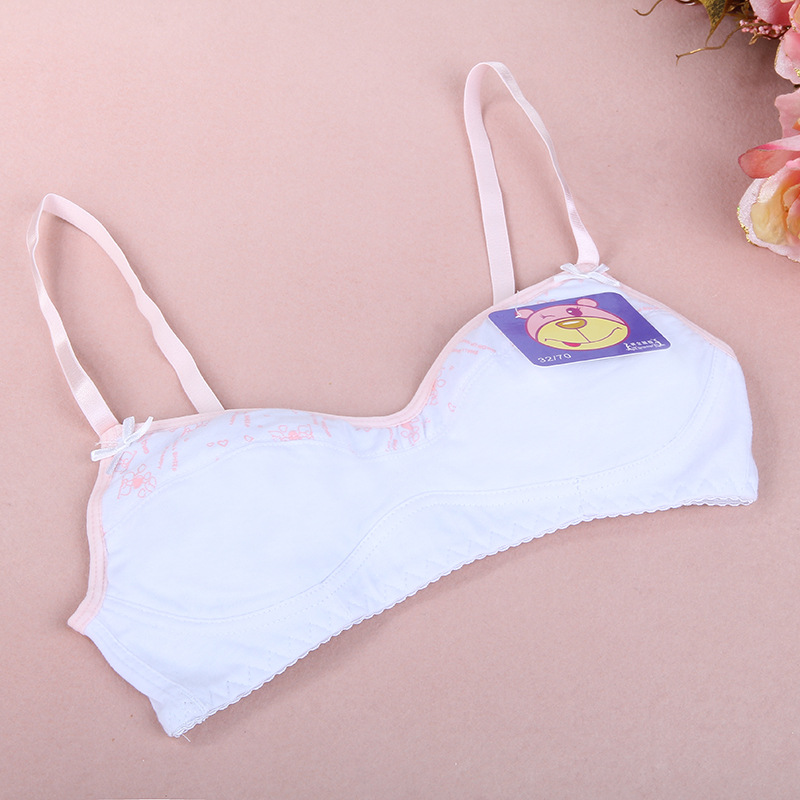可爱纯棉少女文胸发育期胸衣青春无钢圈胸罩172全棉少女内衣学生