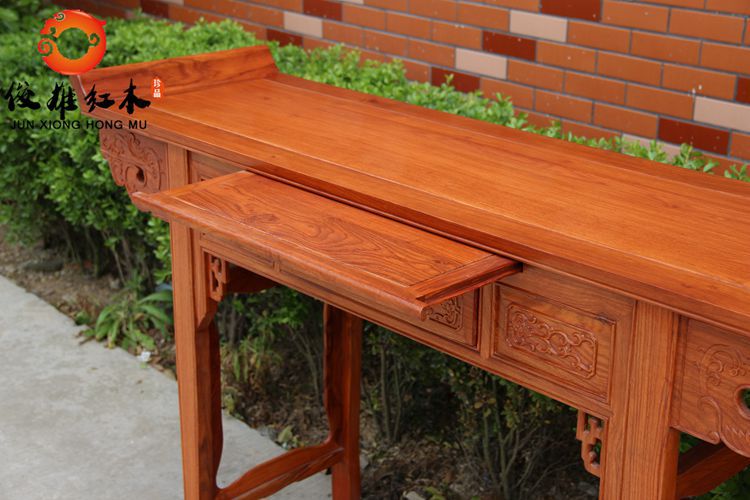 红木家具非洲花梨木翘头带抽条案供桌供台仿-案,台类