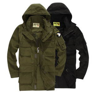 新款野外生存 户外休闲运动作训服饰 军迷风衣夹克 302黑色