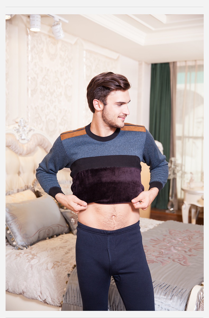 男士保暖内衣秋冬新款加绒加厚保暖套装