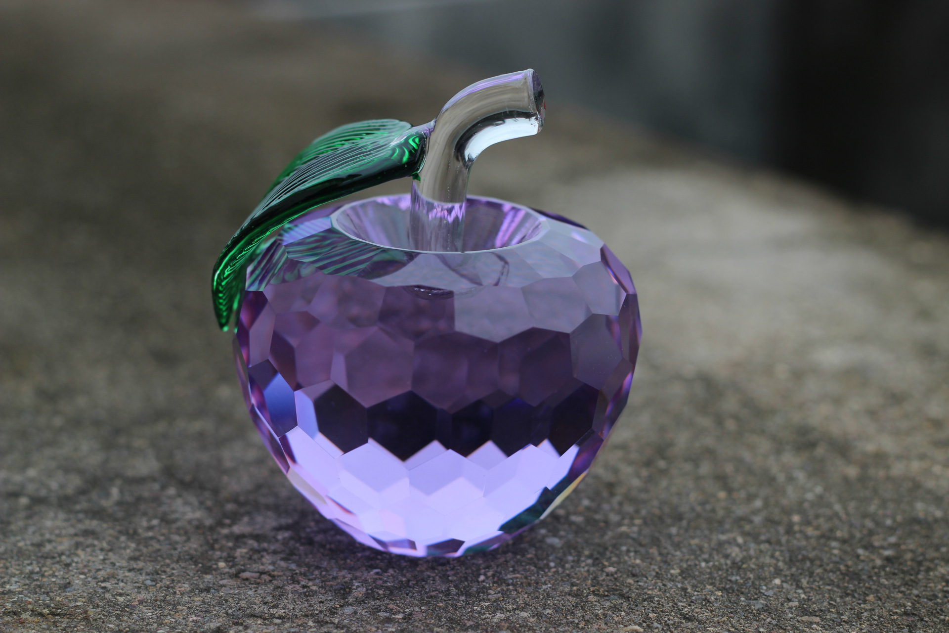 刻面水晶苹果摆件圣诞节礼物生日礼品平安夜礼物彩色透明水晶苹果