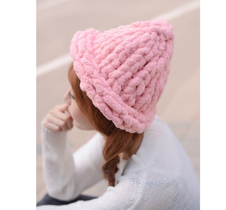 韩国秋冬季保暖手工超粗毛巾料针织毛线帽子韩版潮麻花渔夫盆帽女