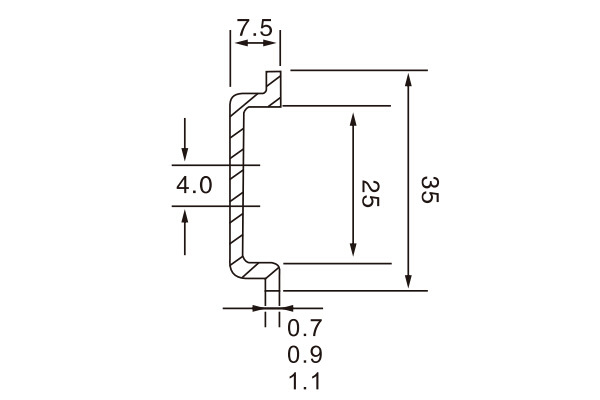 1厚卡轨导轨 din导轨高7.5 4.2x15