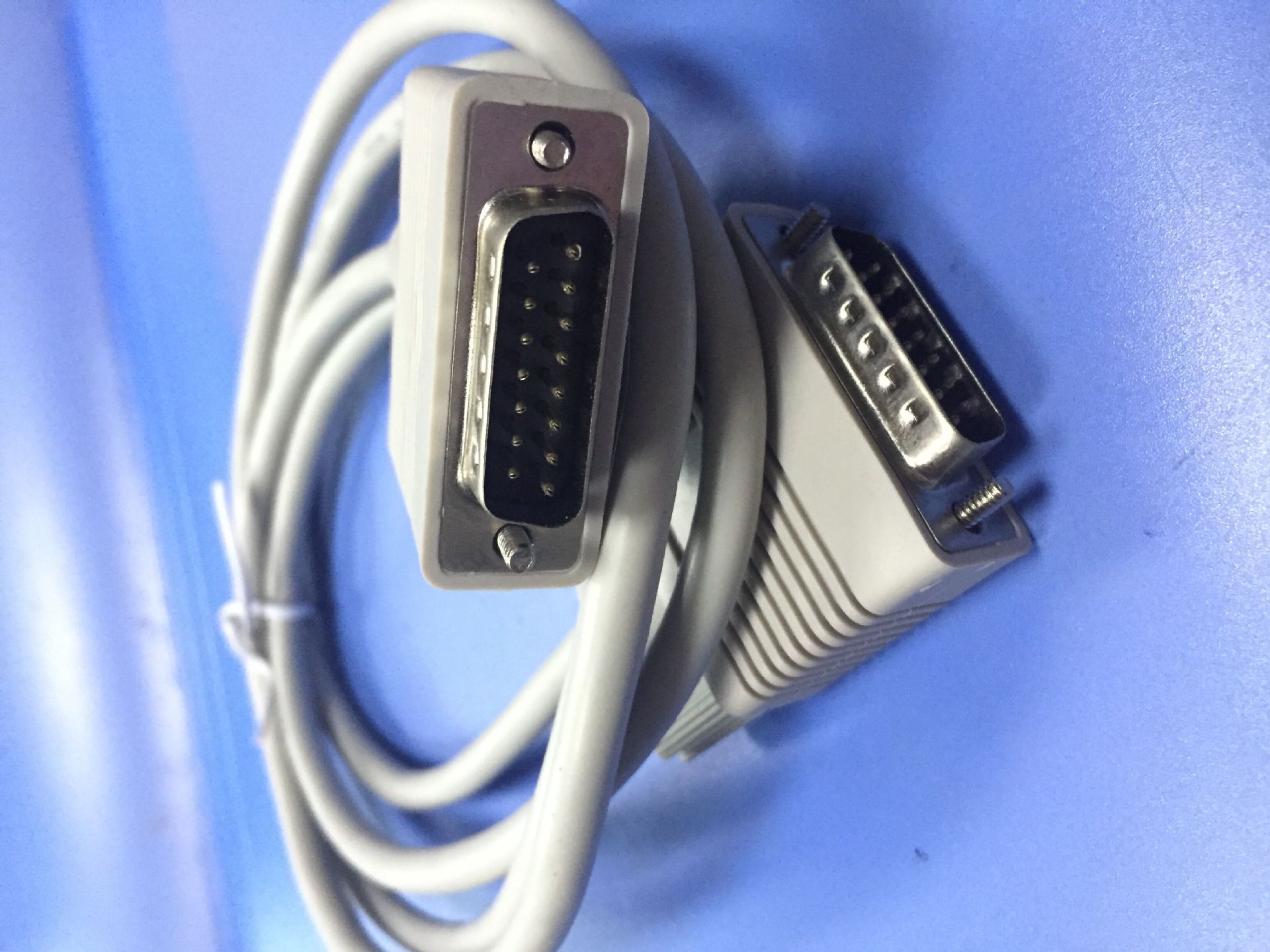 db15公对公全铜打印线 二排15针m对m线1.5米双排针对孔并口线