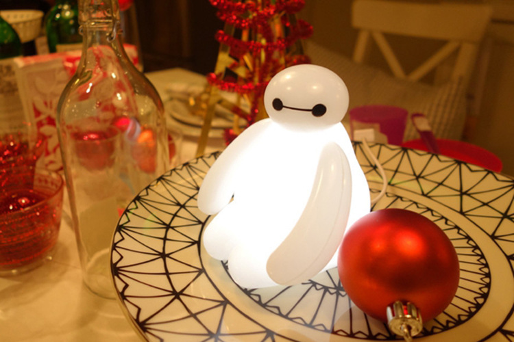 大白led睡眠灯 超能陆战队usb呼吸节能台灯七彩led小夜灯