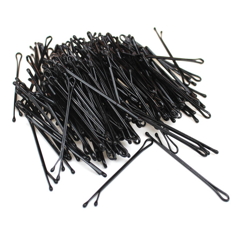 盘发卡子钢丝平夹发夹饰品黑色一字夹盒装影楼小夹子成人发饰170g