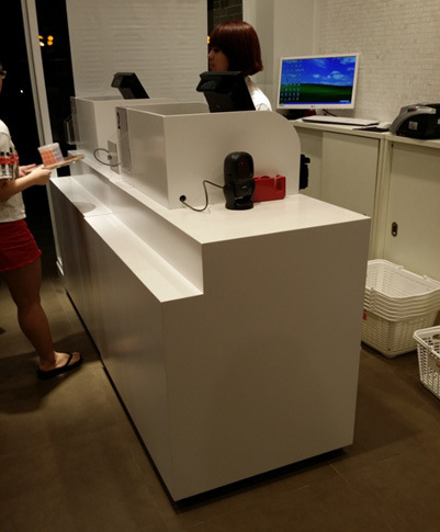 饰品店名创优品收银台木质烤漆母婴店组装促销收款台好东西收银台