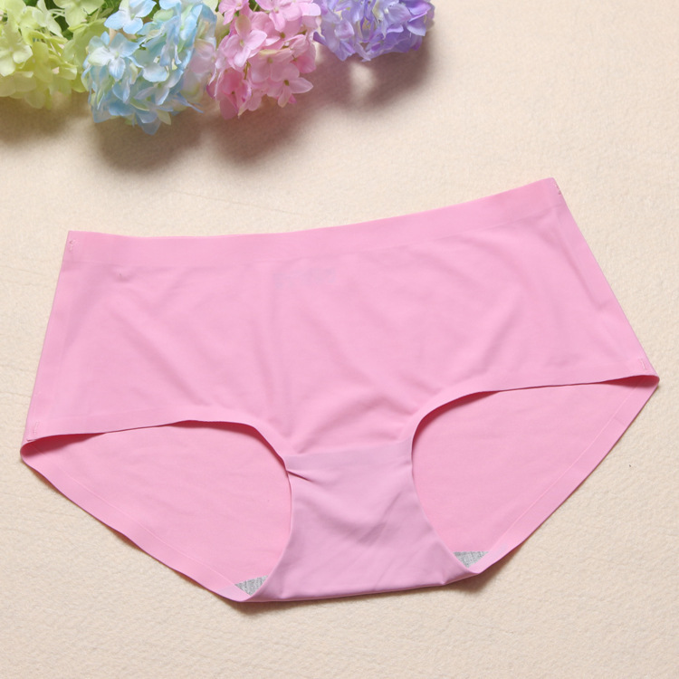 嘉可芬内裤批发 纯色一片式无痕内裤 冰丝棉档女士内裤 配套.