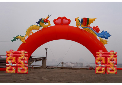 婚庆拱门 充气彩虹门 充气拱门定做开业庆典活动用拱门 全红拱门