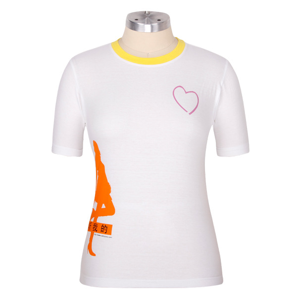 心形女性动感地带印花t恤 女