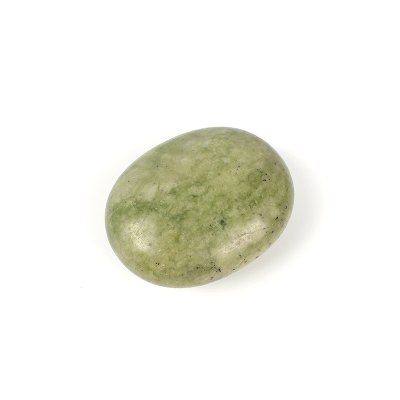 精油大号礼品按摩石 橄榄玉绿色经络能量石老人父母健康理疗