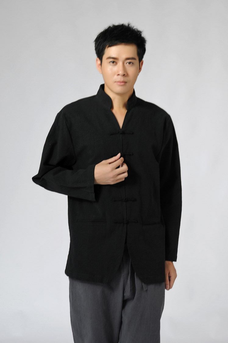 中山装衬衫 立领男士中山装衬衫 春夏秋款