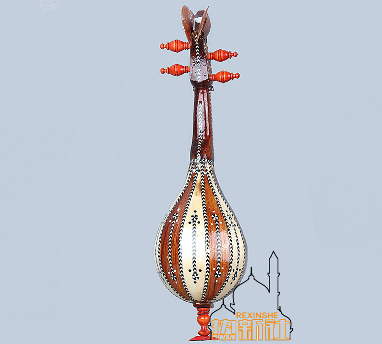 新疆本土维吾尔手工制作民族乐器胡西塔尔40厘米道具琴摆设琴