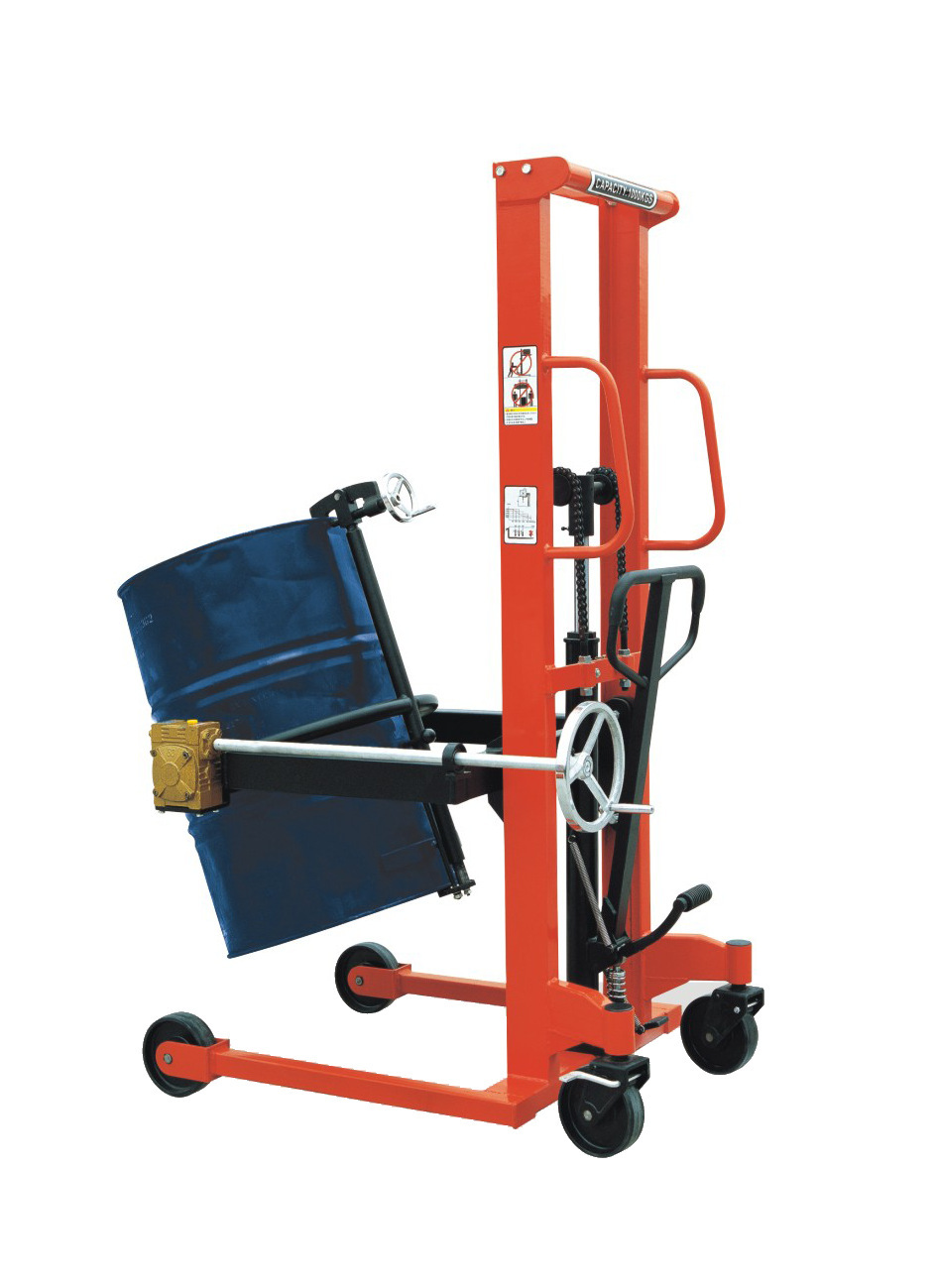 手动液压油桶倒料车/油桶搬运车/手动油桶堆高车