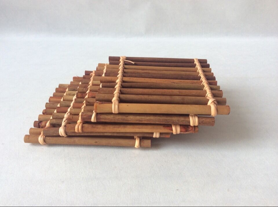 竹编茶道竹排竹木工艺品竹子小工艺品茶道配件杯垫杯