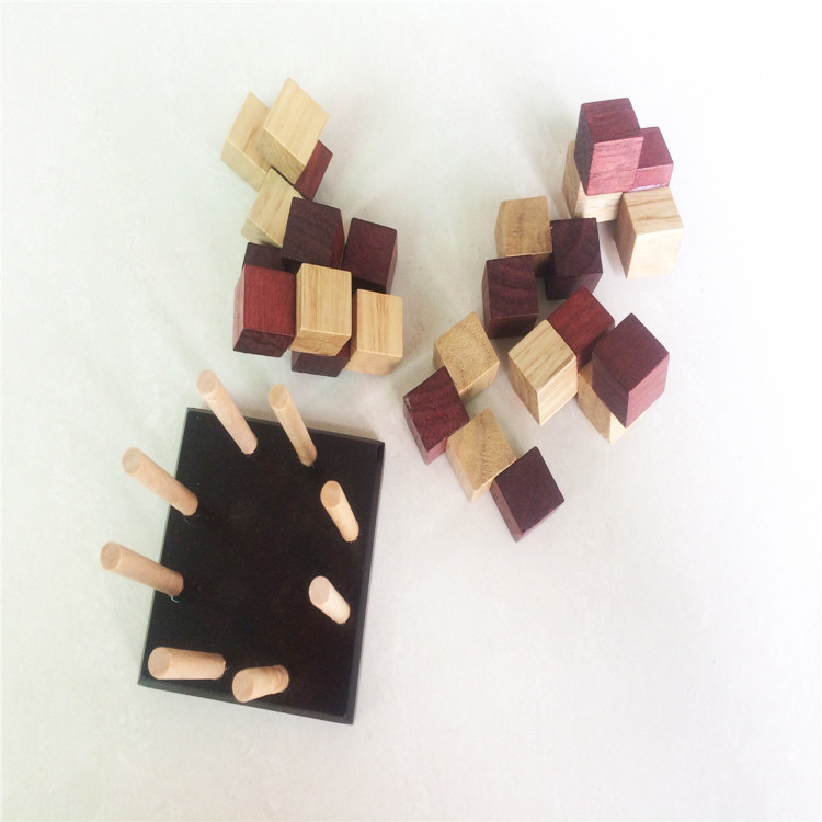 八柱立方体孔明锁鲁班锁益智科教玩具解环解