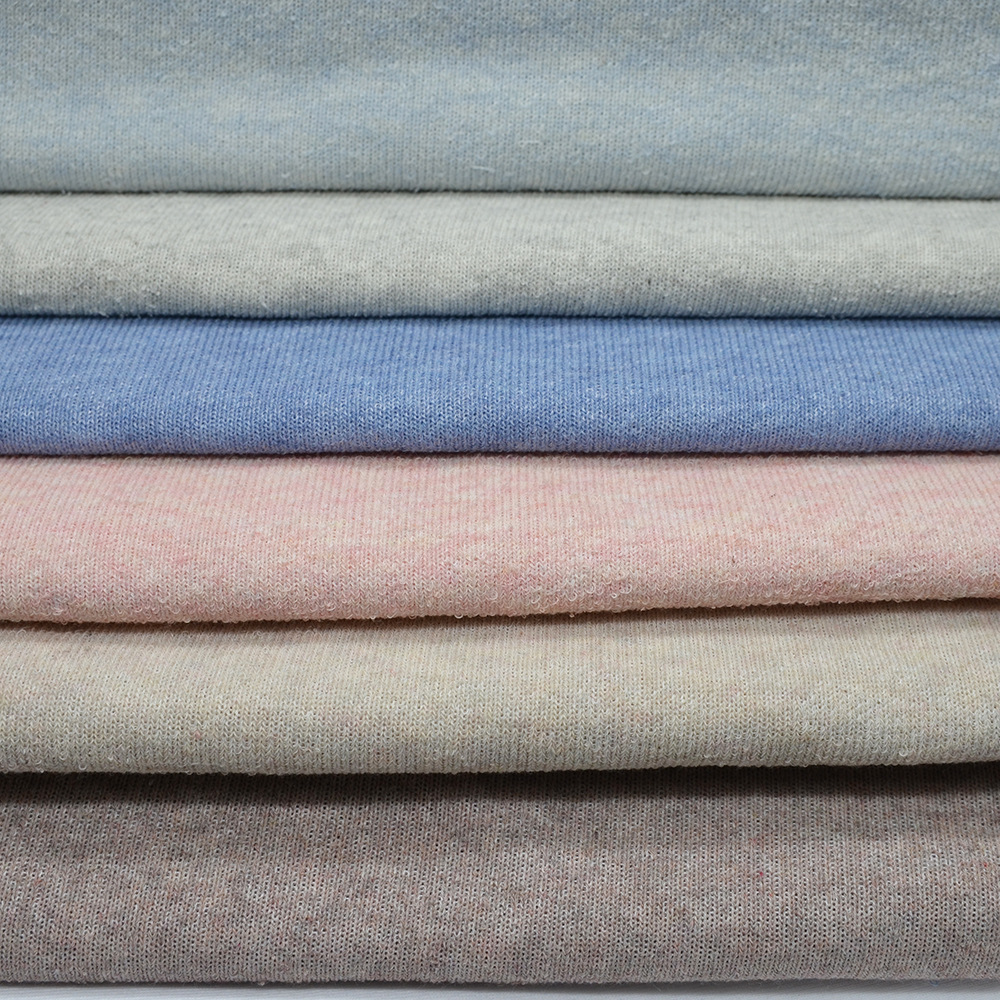 b1737 邦诚针织 热销爆款秋冬服装针织面料 32s彩棉提花毛巾布