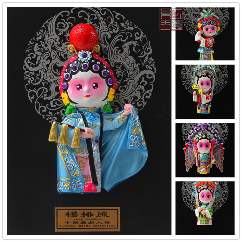 东方工艺厂家批发供应泥塑脸谱摆挂件外事手工礼品板式卡通杨排风