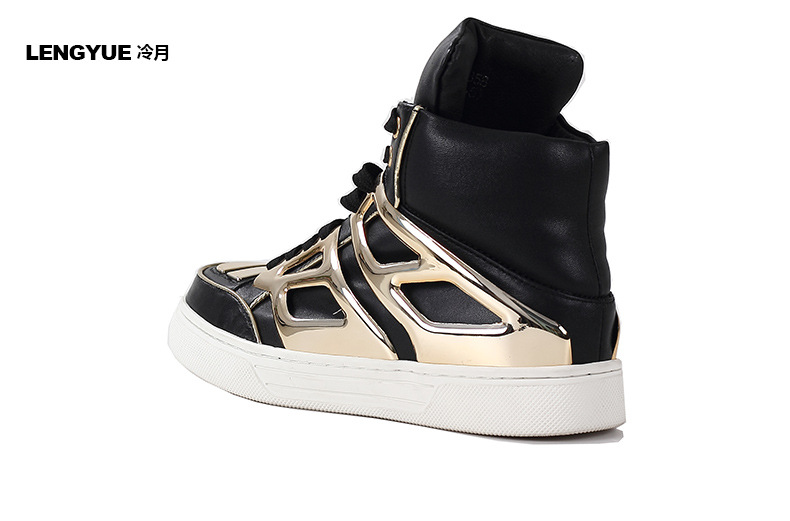 冷月2015春季新款韩版潮流真皮休闲高帮鞋系带平底百搭女时尚单鞋