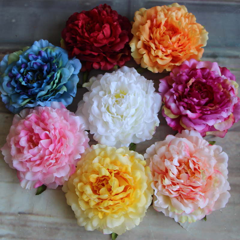 厂家直销 森女系牡丹花朵 8色 仿真花假花绢花 diy帽子鞋花 婚庆