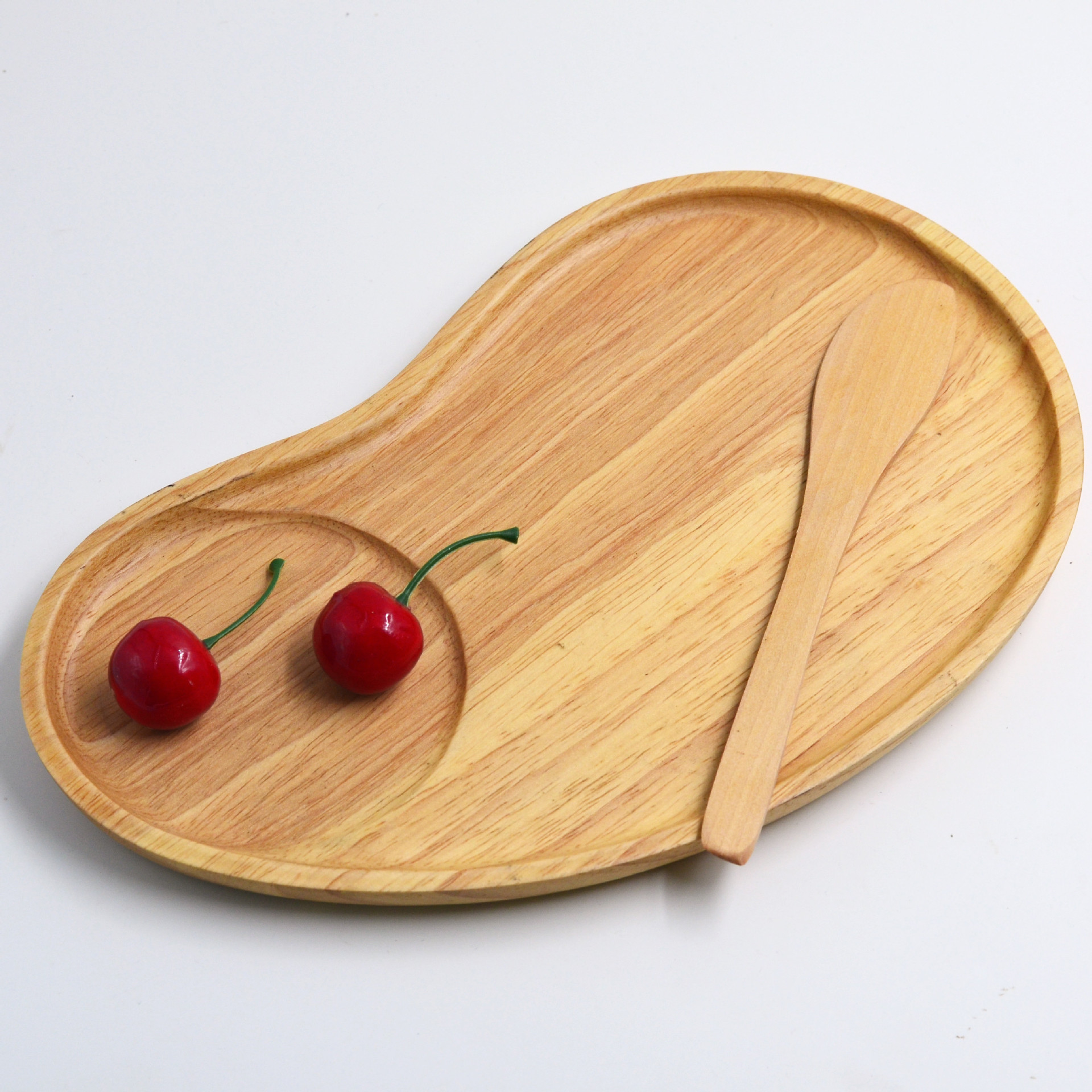 供应天然橡胶木实用木盘 创意个性椭圆盘子 餐具可定制