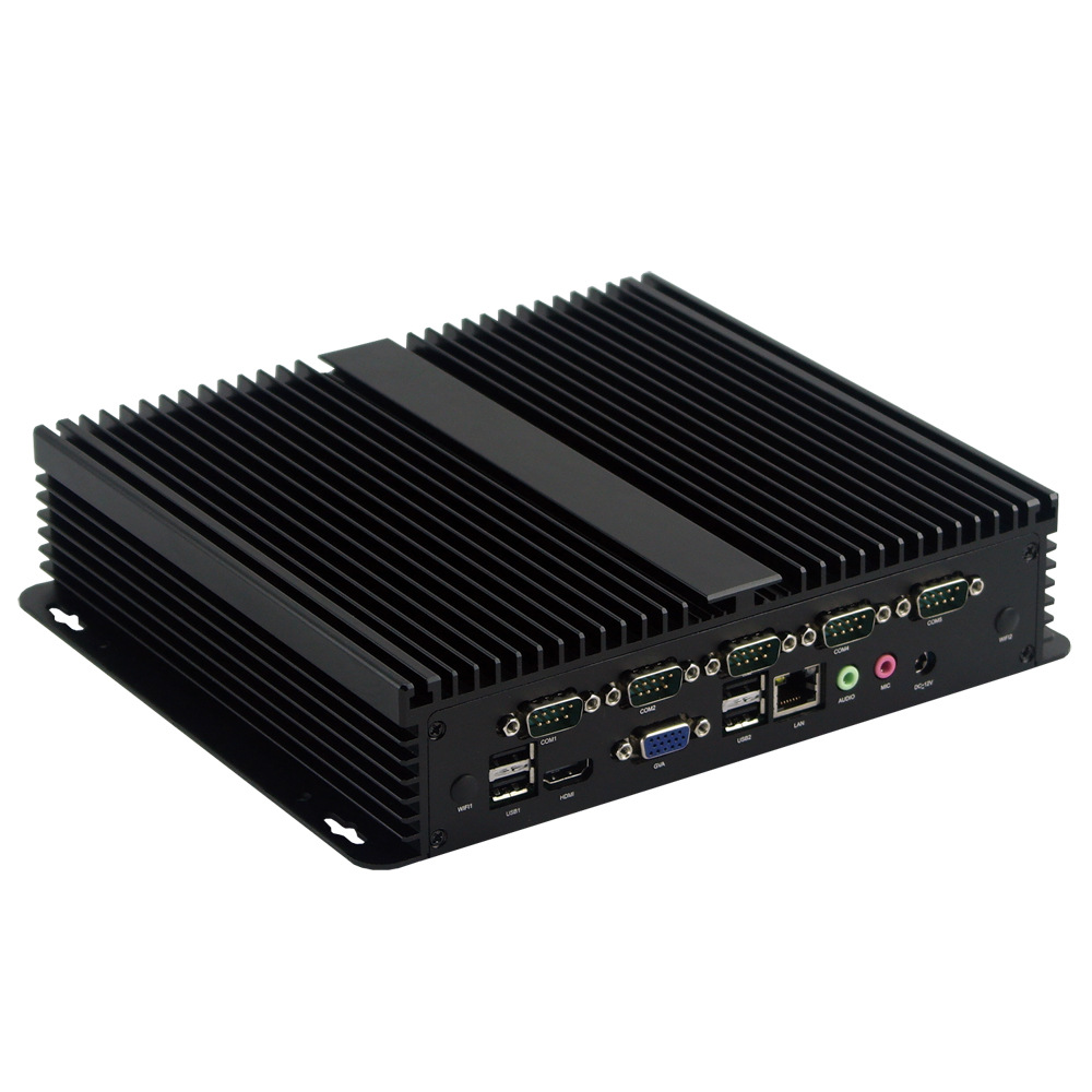 酷睿i5防尘无风扇工控机 嵌入式全铝工业电脑 oem数字标牌服务器