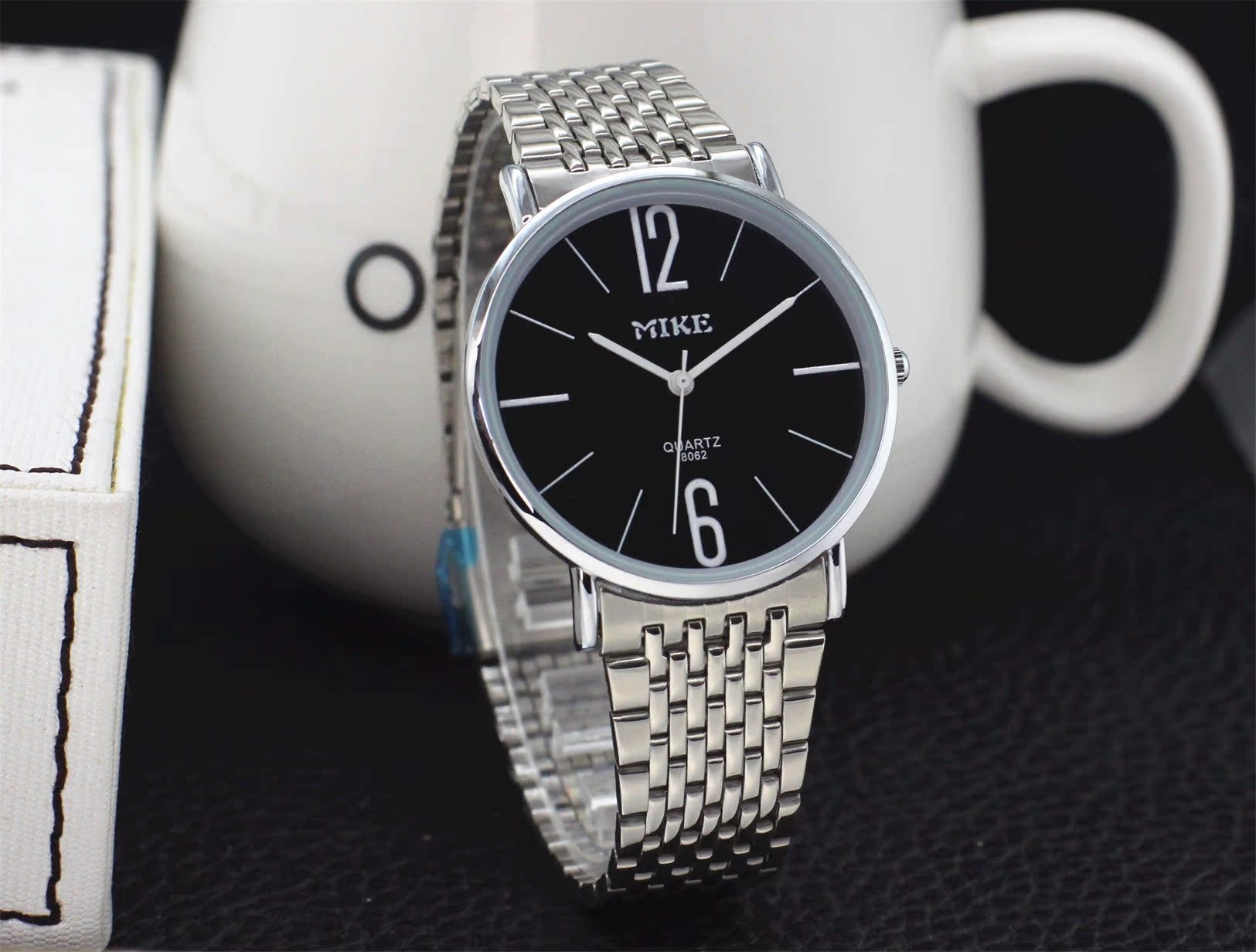 米可手表女超薄防水男表时尚潮流款钢带情侣一对表男士石英表