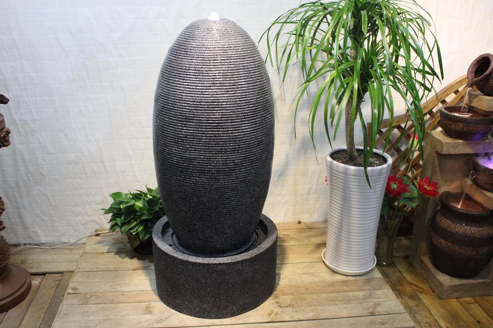 客厅欧式风水球树脂仿石喷泉 现代厂家直销招财蛋子弹头流水摆件