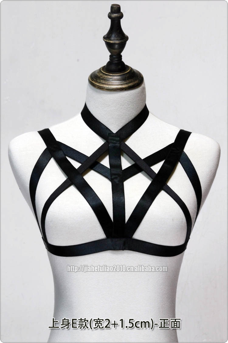 上身弹力绳衣性感情趣文胸吊带 原宿哥特捆绑束缚带裤衩舞蹈服装