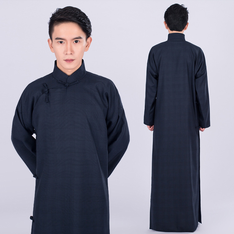 新款古装民国五四青年长衫先生相声服马褂男士演出服多款精品面料