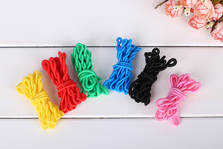 金果老皮筋 经典毛线皮筋头绳 艳红高弹力无缝发圈 2元批发