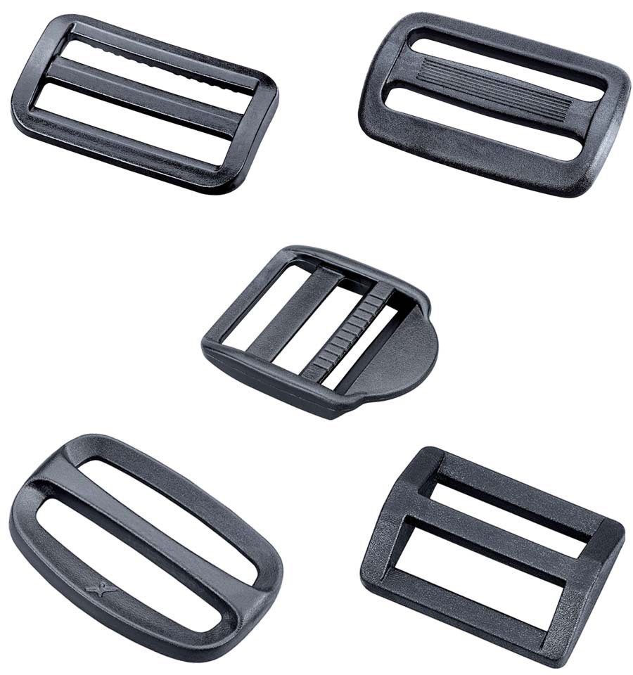 雅瑟厂家黑色档扣 二档三档日字目字扣 塑料箱包配件织带调节扣