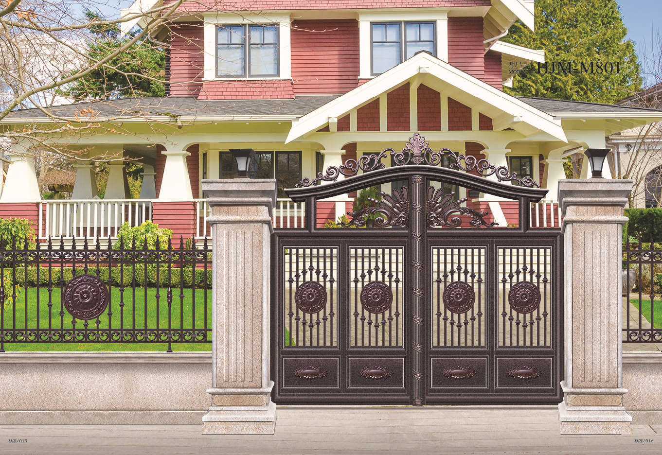 [厂家直销]铝合金庭院大门 别墅进户门 别墅庭院门 围墙大门