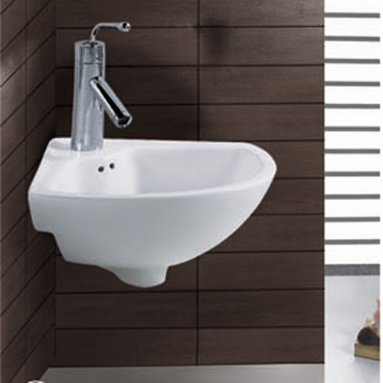 科凡卫浴洁具 陶瓷洗手盆三角型转角洗脸盆 16寸盆挂式洗脸盆