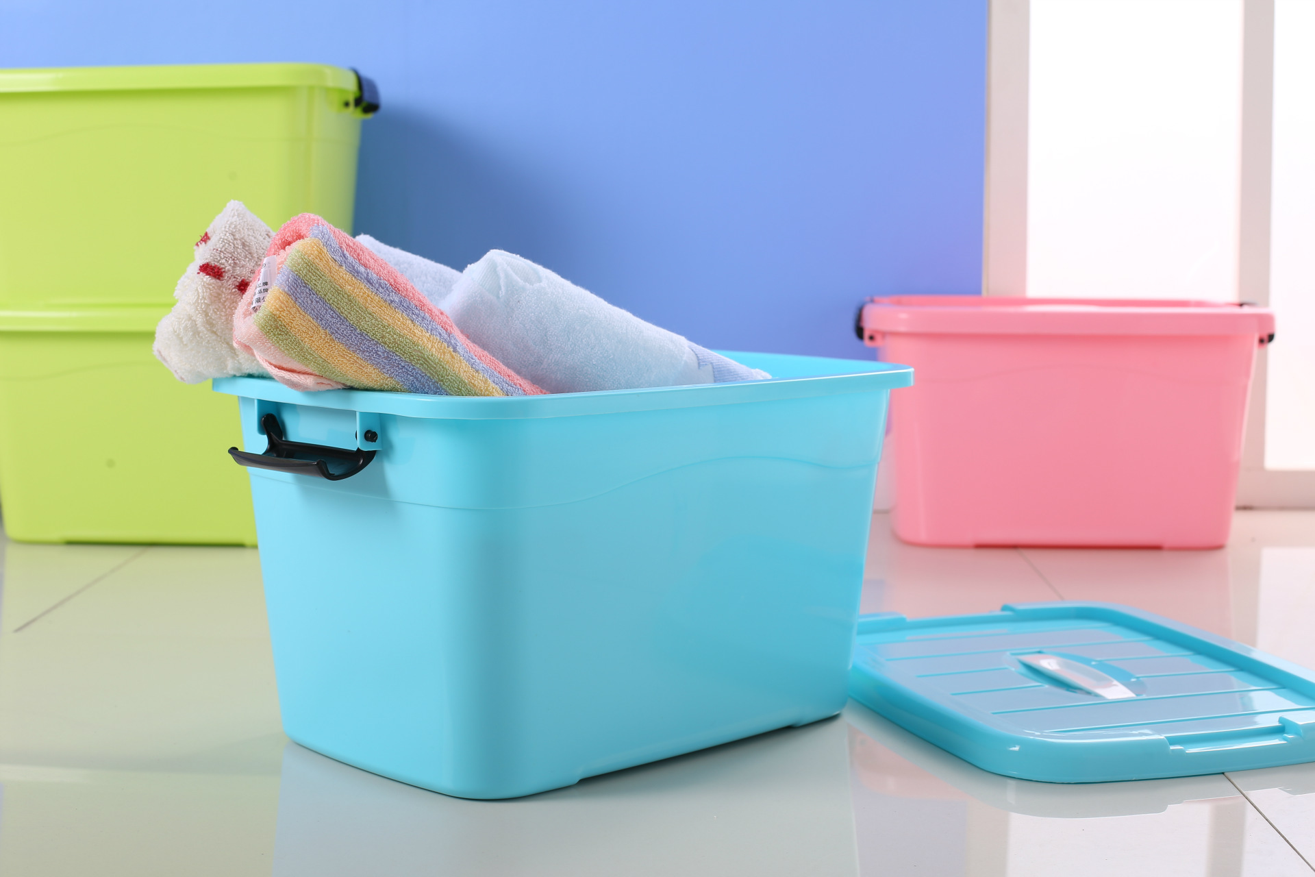 30l批发塑料收纳箱透明收纳盒车载储物箱卡通玩具整理箱厂家直销