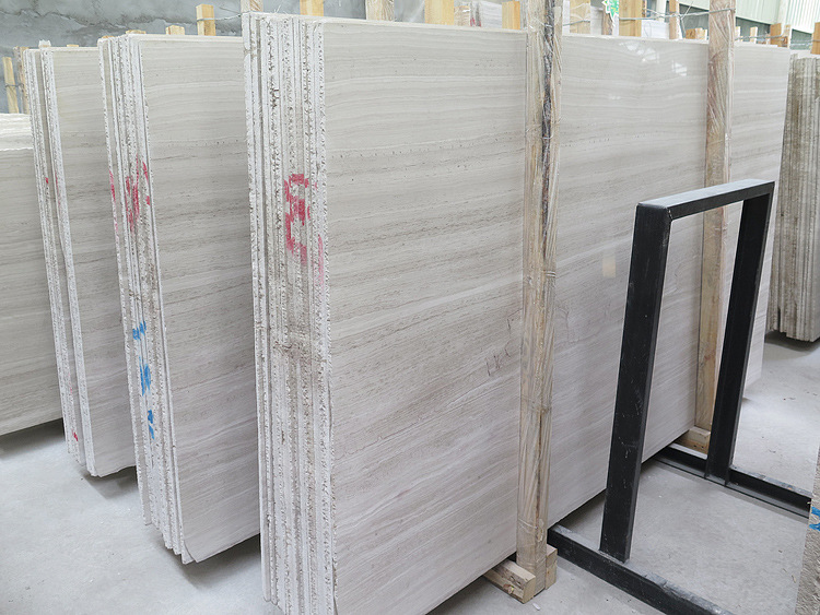 嘉岩石材 贵州白木纹 1.8cm厚大理石板 sf15104 矿山直销批发已售