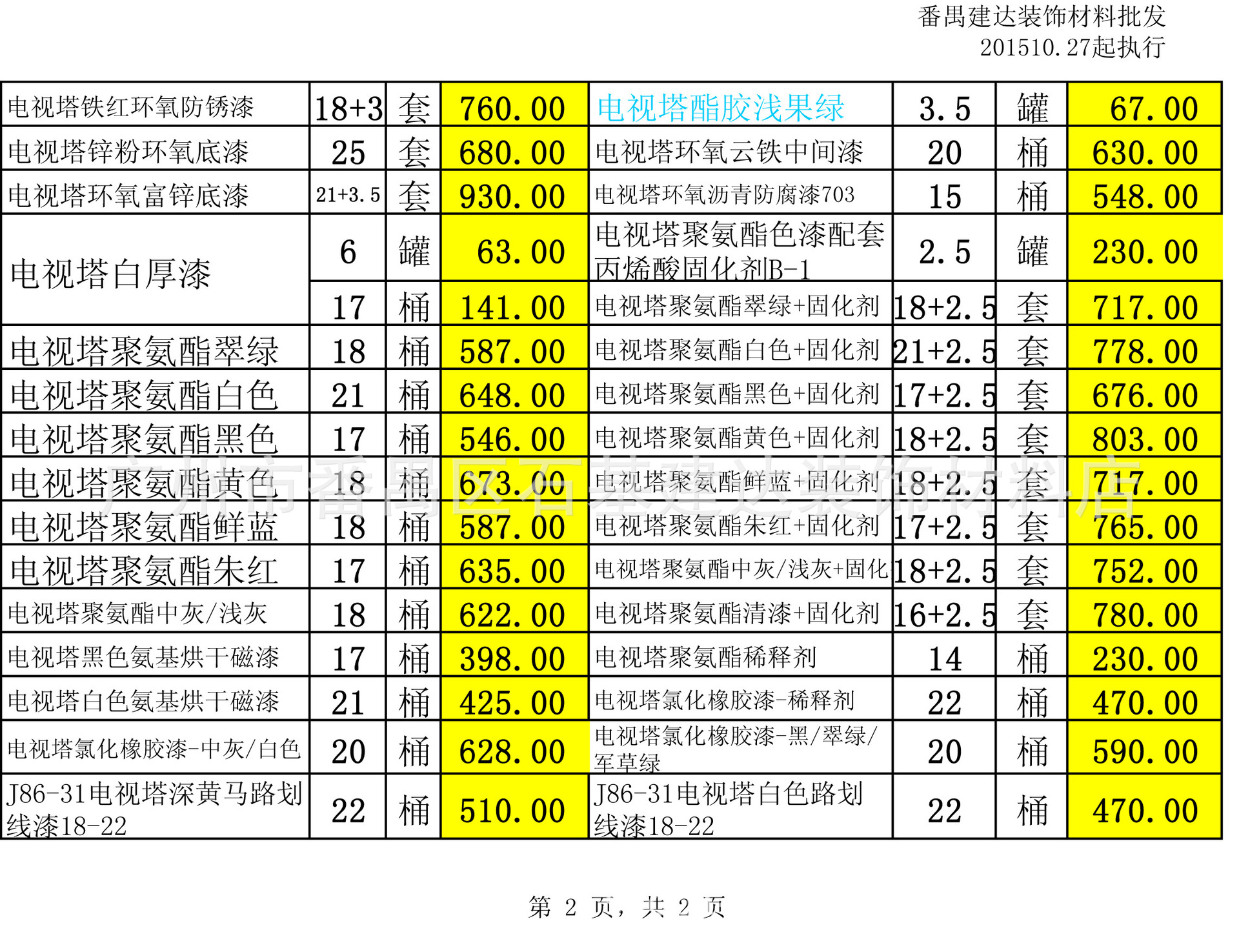 番禺建达电视塔牌醇酸清漆电视塔油漆26kg金属漆
