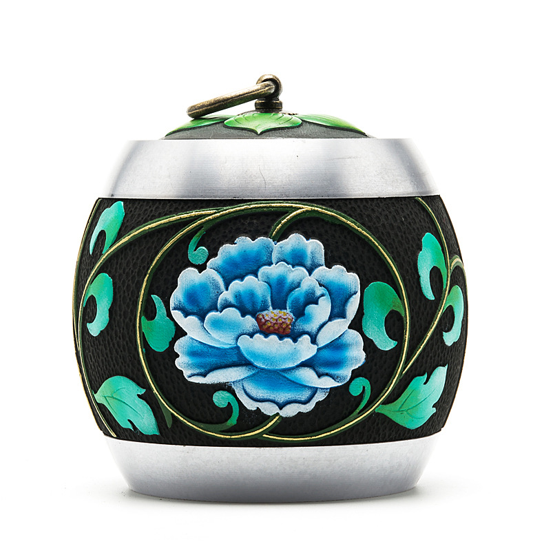 蓝芙蓉茶叶罐 手绘大师精雕细琢蓝芙蓉罐制品 新研发产品