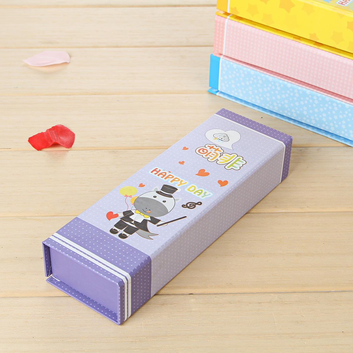 特价促销 h09彩纹纸笔盒 韩国铅笔盒批发 创意学生纸质文具盒厂家