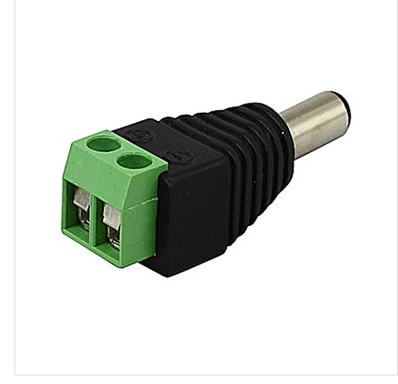 厂家直销dc电源接头dc端子公 2.5*5.5 绿色端子转dc电源转换插头