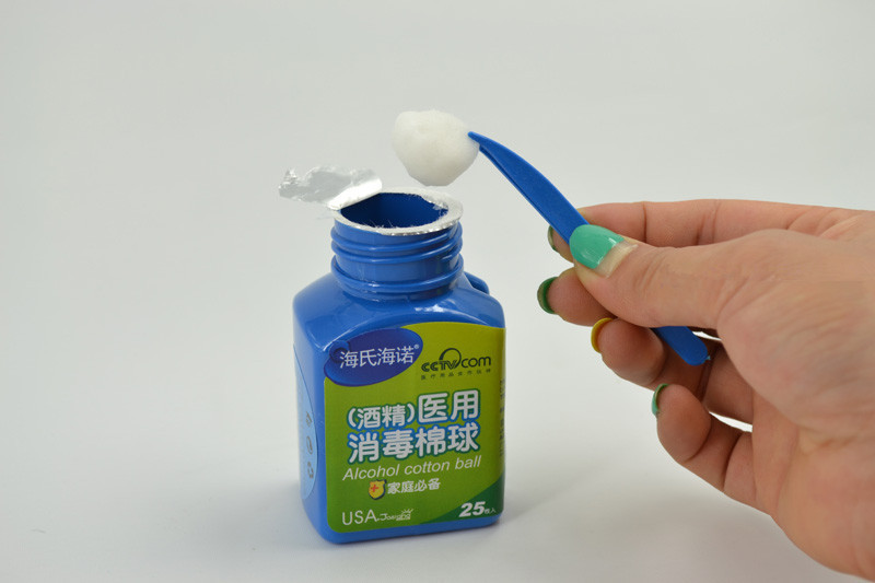 酒精棉球 25粒装杀菌消毒酒精棉球 海氏海诺家庭必备带镊子
