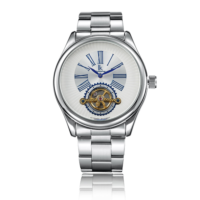 阿帕奇商务休闲男士飞陀全自动机械钢带腕表古典罗马文刻度机械表