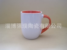 厂家专业生产供应陶瓷杯插勺杯，插勺杯，插勺马克杯