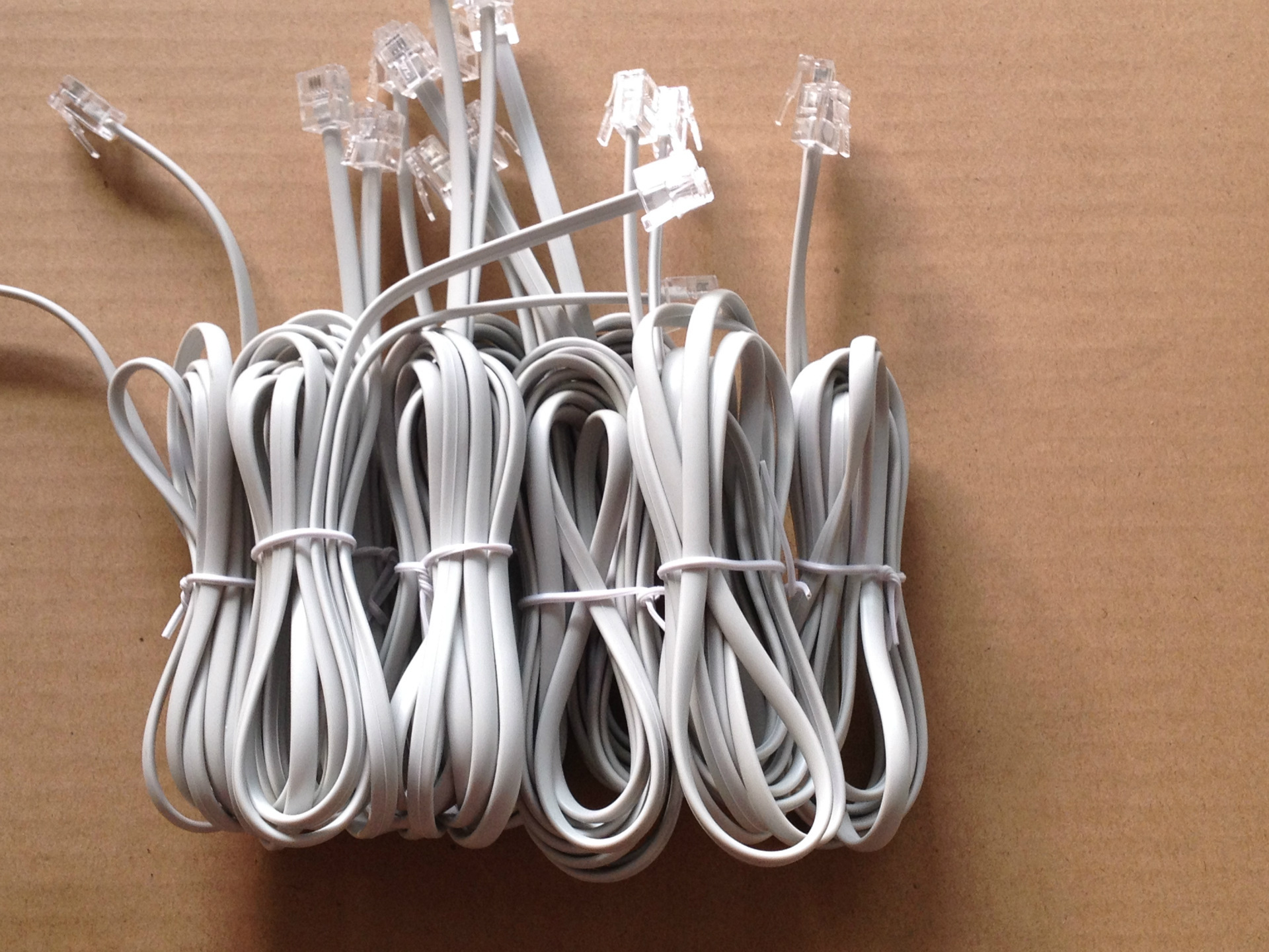 方贝源头厂家 rj12 6p4c语音跳线 四芯电话线 电话直线 电话线