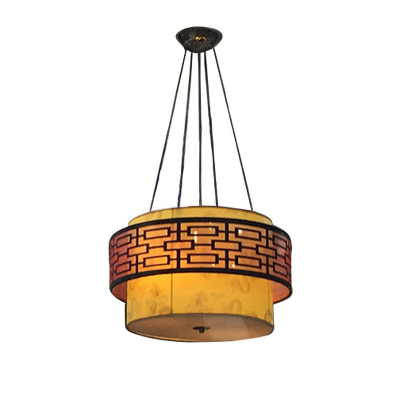 厂家直销 新中式羊皮吊灯 茶楼书房卧室吊灯led吊灯 布艺仿古灯具