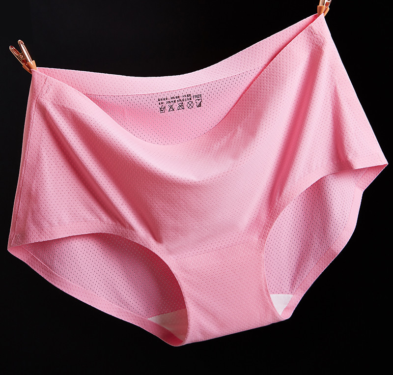 爆款性感一片式无痕女内裤 无缝压边镂空女士内裤冰丝女三角裤