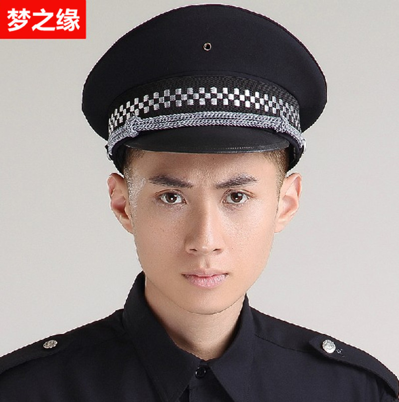 保安帽 保安服配件帽子帽徽 物业保安大沿帽 大檐帽 送帽徽